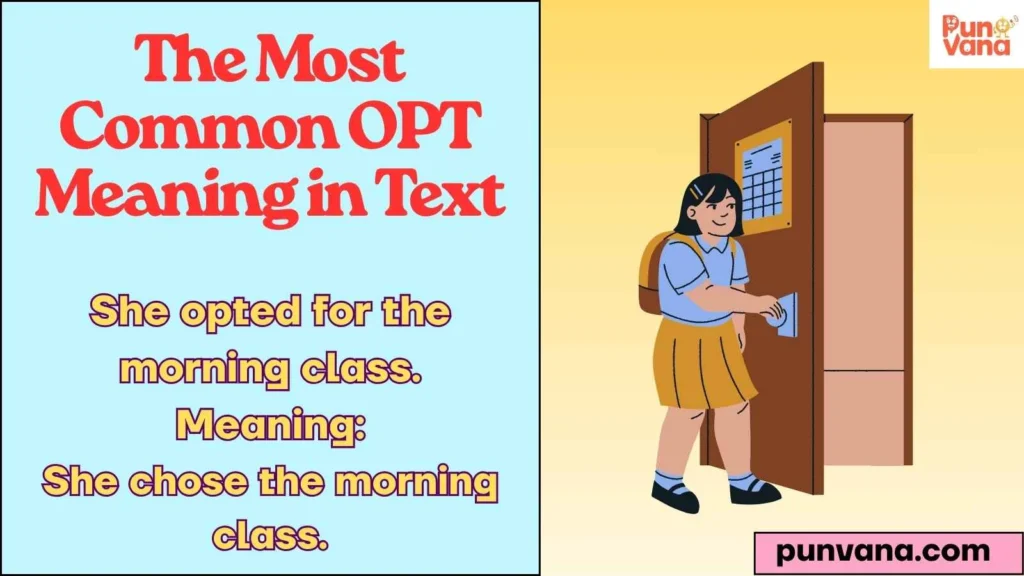 The Most Common OPT Meaning in Text